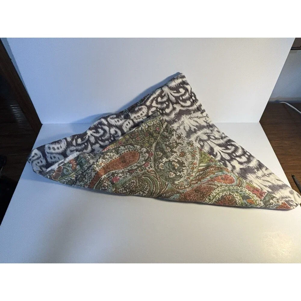 Pottery Barn Throw Pillow Cover Dual Print 22x22 Paisley